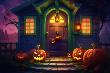 halloween pumpkin - Illustration created with generative ai