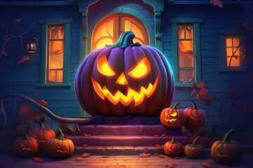 halloween pumpkin - Illustration created with generative ai