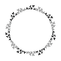 Floral circle round border flower frame ring for decoration ornament in vector illustration