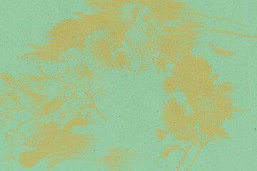 Obraz na płótnie Canvas Cyanotype Textured Floral Background
