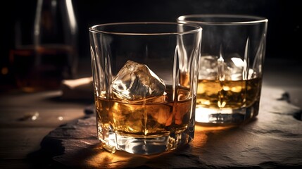 Generative AI. Whiskey in a glass
