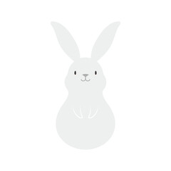 Kawaii rabbit, bunny, hare illustration. Hand drawn cute cartoon animal character illustration. Flat style design, isolated vector. Mid Autumn Festival, Easter print element, Chinese zodiac