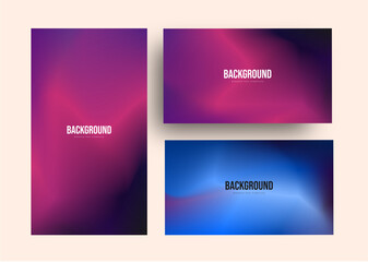 Set of modern gradient background. Abstract blurry look.
