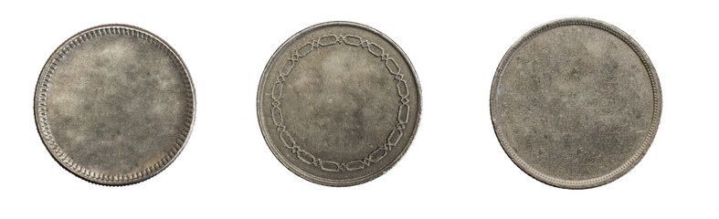 old empty silver coin on a transparent isolated background. png

