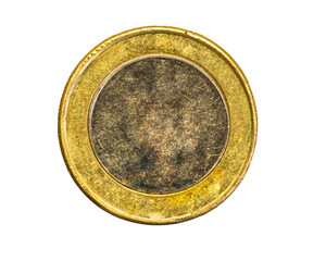 old empty silver, gold coin on a transparent isolated background. png