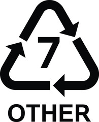 Recycling Symbols number 7 OTHER, vector