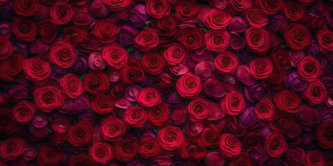 Romantic Red. Textured Rose Background for Love and Romance. Generative AI illustrations.