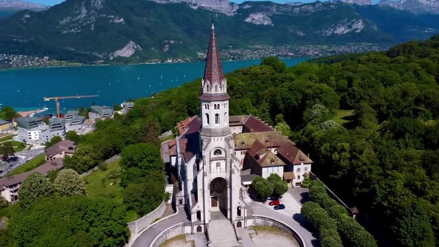 Video drone Basilique de la Visitation Annecy France europe