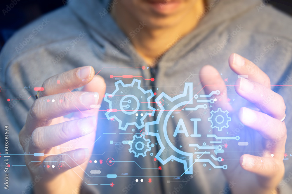 Poster the concept of developing an artificial intelligence system that can interact with humans and be use