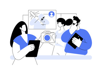 Private detective report abstract concept vector illustration.