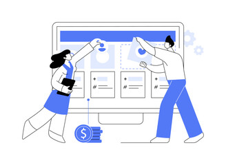 SMM strategy development abstract concept vector illustration.