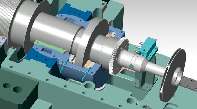 thrust bearing turbine 3D illustration