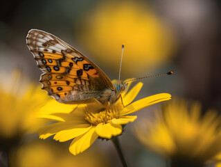 Obraz premium Close up on colourful Butterfly in the nature