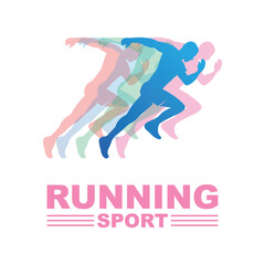 Running Man silhouette Logo, Marathon logo template, running club or sports club with slogan template