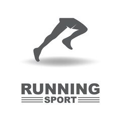 Running Man silhouette Logo, Marathon logo template, running club or sports club with slogan template
