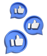 Like icon. Like button. 3D illustration.