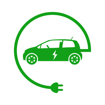 eco car green charge icon vector illustration