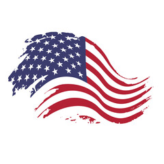 america flag independence day with brush