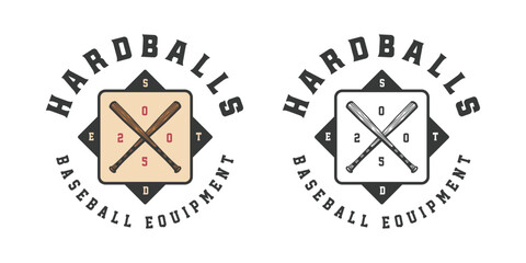 Vintage retro baseball sport emblem, logo, badge, label. mark, poster or print. Monochrome Graphic Art. Vector Illustration.