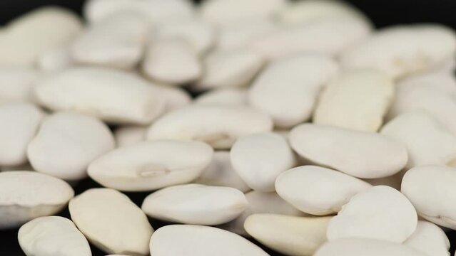 Big beans on white close-up.