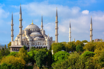 Fototapeta na wymiar The Blue mosque, Sultanahmet, Istanbul, Turkey
