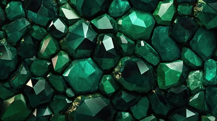 Poster Emerald green gemstone background created using generative AI tools © Salander Studio
