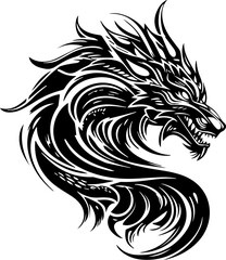 Wicked Cool Tribal Vector Dragon Dynamic Logo