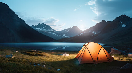 Camping in  a beautiful mountains