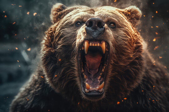 angry brown bear