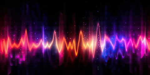 AI Generated. AI Generative. Equalizer effect neon music wave. Graphic Art - obrazy, fototapety, plakaty