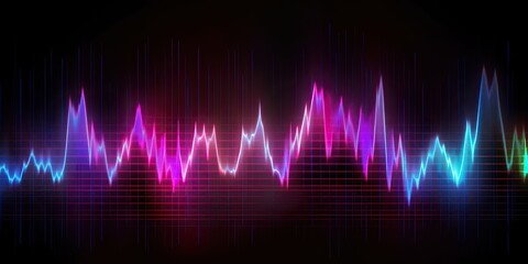 Fototapeta premium AI Generated. AI Generative. Equalizer effect neon music wave. Graphic Art