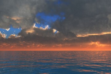 Obraz na płótnie Canvas Sunset Over The Sea