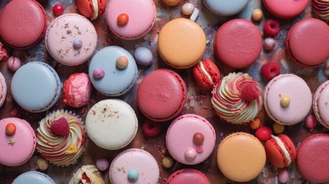 Maccarons and Cupcakes created using generative AI tools