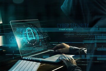 Cybersecurity and privacy concepts to protect data. Lock icon and internet network security technology. Businessman protecting personal data on smartphone, virtual screen interfaces. cyber security. 
