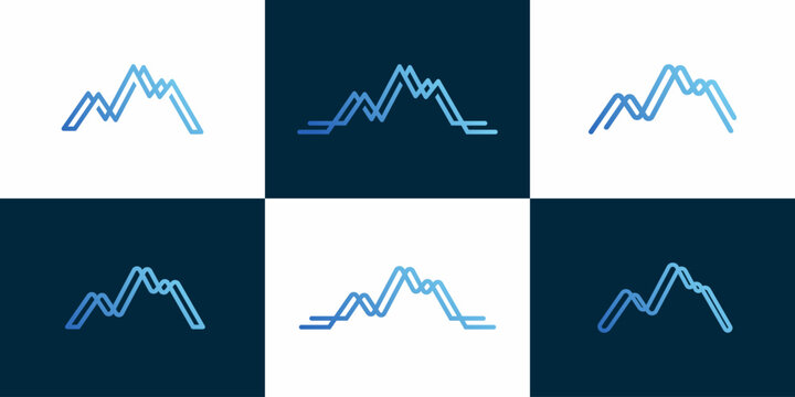 hill wave trade logo designs, vector icons elements.