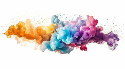 Color ink water rainbow background blend abstract cloud paint swirl burst. Colorful ink abstract: rainbow swirls in a burst of artistic energy. Pigment liquid chemical science. Generative AI