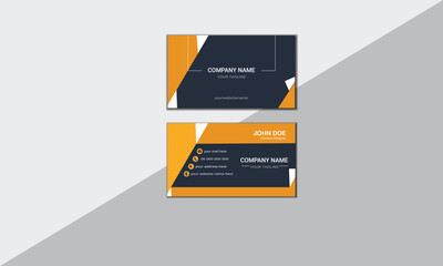 Business Card Creative and Clean Business Card Template. Business card set template for business identity corporate style. Black & Orange color. Vector illustration.
