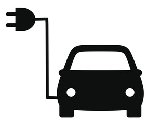 Electric car charging station sign. vector