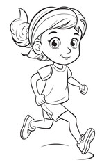 Black and white coloring pages for kids, simple lines, cartoon style, happy, cute, funny, The drawings in the children's coloring book are depicted in a series of different professions