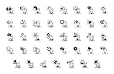 Human mind idea icon vector illustration for web and app. Thinking Heads