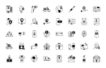 Healthcare and medicine icons set. Modern graphic design concepts, simple elements collection. Vector icons