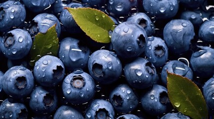blueberries on a blue background