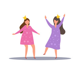 Girls Party Orthogonal Composition