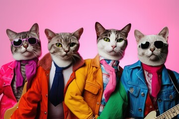 cat and kitten in wear