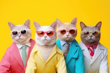 cat and kitten in wear