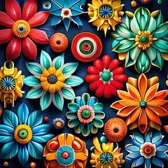 Fototapeta na wymiar Beautiful abstract colorful flower pattern design artificial intelligence illustration, Generative AI