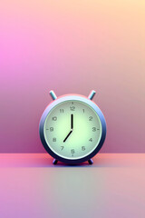 Generative AI illustration of Modern colorful clock with gradient backgrounds
