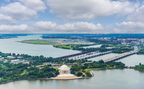 Thomas Jefferson Memorial and Reagan National Airport DCA
