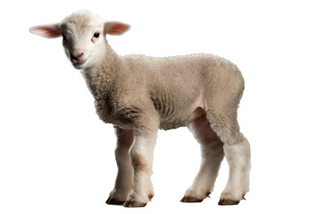 Fototapeta premium Sheep on transparent background. Generative AI.