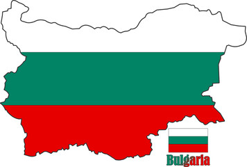 Bulgaria Map and Flag